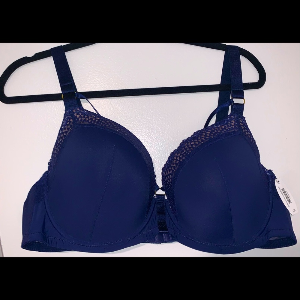 NEW Adore Me Bra 42D Marca Contour Plus Size with Straps/Harness detail in Blue